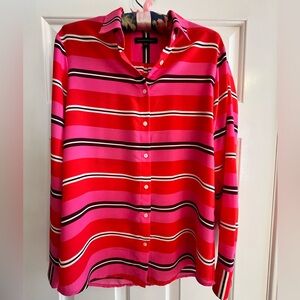 Banana Republic pink striped blouse, size small